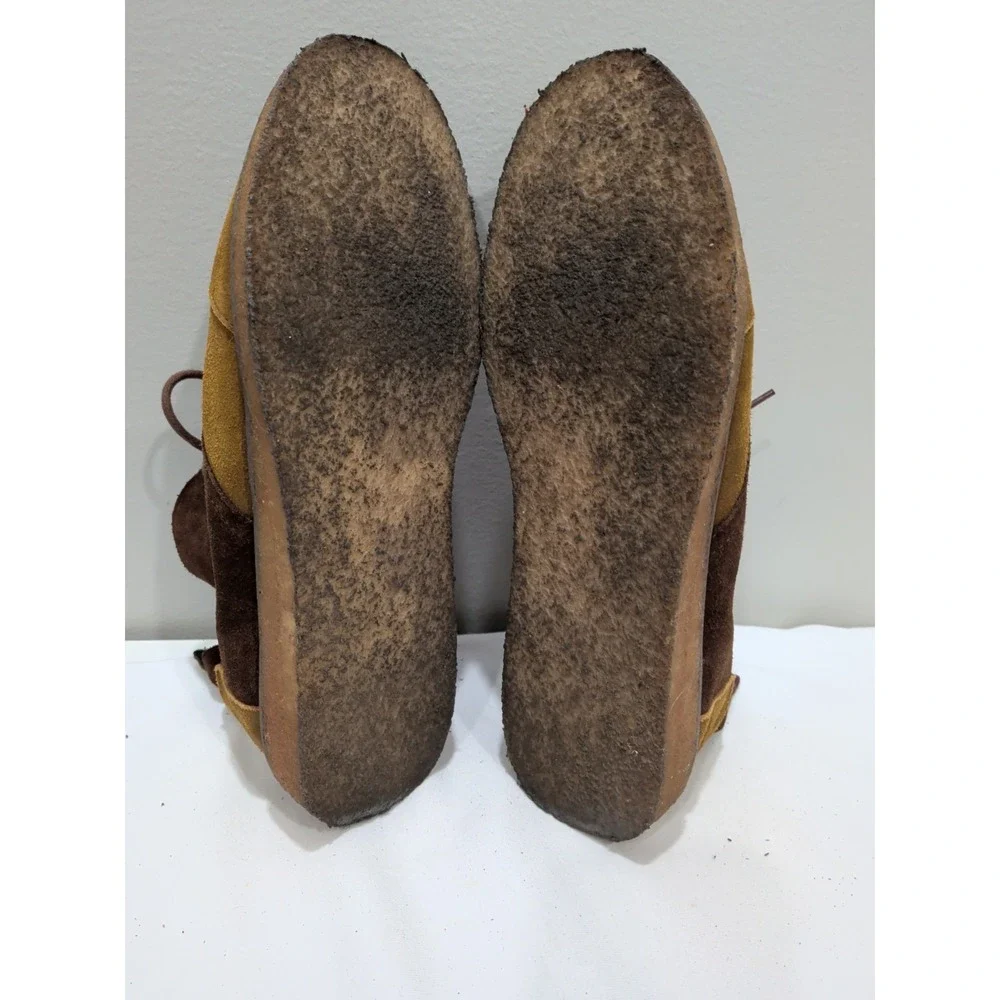 Toms Brown Suede Lace Up Chukka Boots Wedge men's Size 8.5
